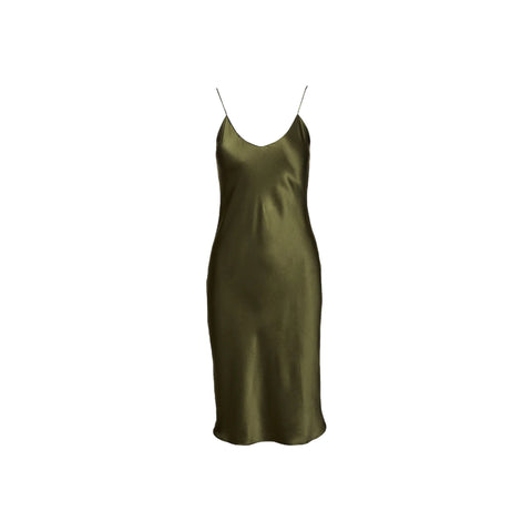 CAMI Women's Olive V-Neck Midi Dress #087 M NWT