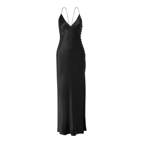 CAMI Women's Black V-Neck Racer Back Dress #088 XL NWT