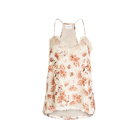 CAMI Women's Beige Flora Racer Top #106 XXS NWT
