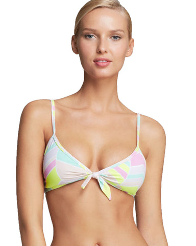 ZINKE Women's Mint Chevron Print Izzy Triangle Bikini Top $79 NEW