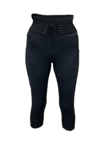 TOMMIE COPPER Women's Adjustable Strap Back Support Pro 19" Leggings, Black