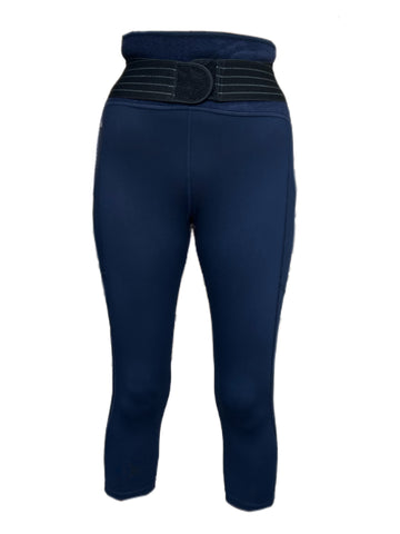 TOMMIE COPPER Women's Adjustable Strap Back Support Pro 19" Leggings, Navy