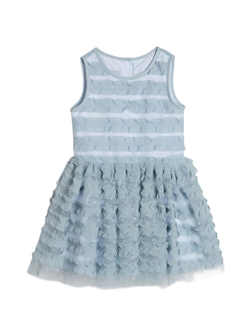 PIPPA & JULIE Girl's Blue Fit & Flare Soutache Stripe Dress #200 3T NWT