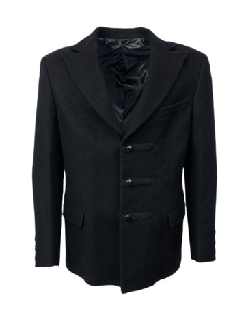 ERMANNO SCERVINO Men's Black Button Up Coat #508LNT 56 NWT