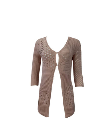 RICHARD CHAI Women's Pink 3/4 Sleeve Cardigan #5S11 XS NWT