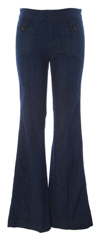 RAVEN Women's Blue Denim Bliss Wash Kaela Mid Rise Flared Jeans Sz 27 NWT