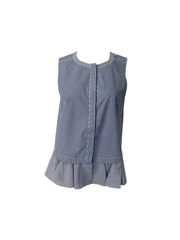 DEREK LAM Women's Blue Sleeveless Shirt #700SC 4 NWT