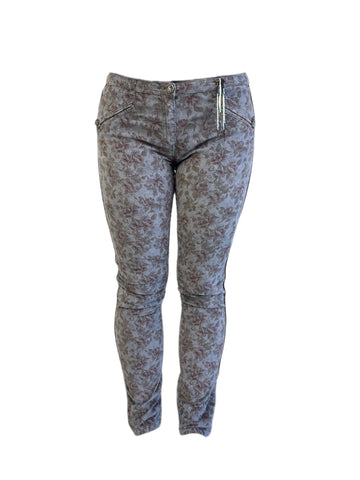 Maison Scotch Women's Grey All Over Print Pants #882 NWT