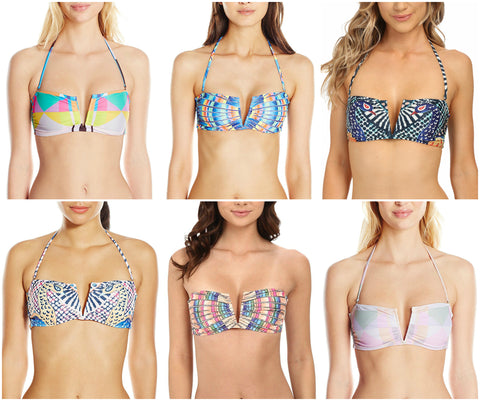 MARA HOFFMAN V-Wire Bikini Top with Removable Straps 91740 $126 NEW