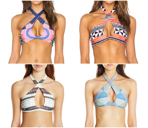 MARA HOFFMAN Slit Front Halter Bikini Top 94040 NEW