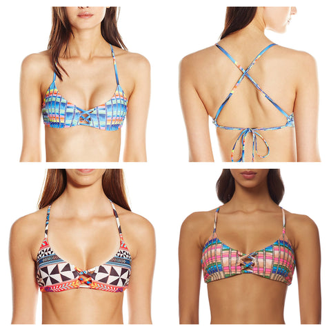 MARA HOFFMAN Lattice Front Criss-Cross Bikini Top 94240 $128 NEW