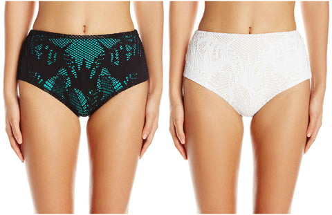 MARA HOFFMAN Floral Jacquard High Waist Bikini Bottoms 94500 $141 NEW