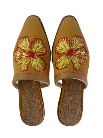 SCOTCH & SODA Women's Gold Kalin Textile Slides #9617 5.5 NWOTB