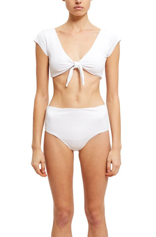 ACK x OPENING CEREMONY White Ribbed High-Waisted Marina Bottom $108 NWT
