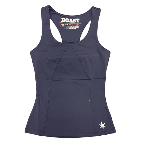 BOAST Women's Navy Active Scoop Tennis Top $65 NEW