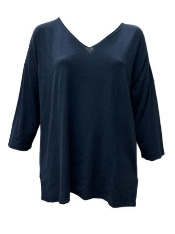 Marina Rinaldi Women's Navy Aida Pullover Sweater NWT