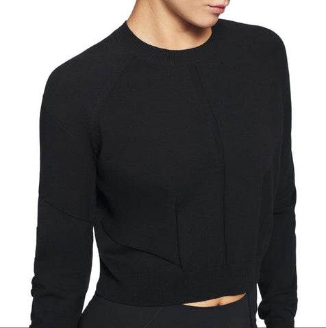 LNDR Women's Black Air Cropped Knit Top #KN817 NWT