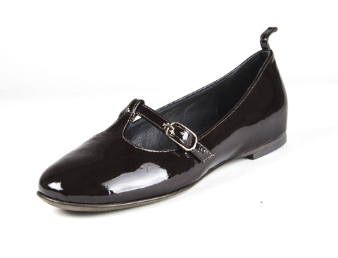 ALBERTO FERMANI Women's Brown Leather Bridge Quercia Flats Floor Model NWOB