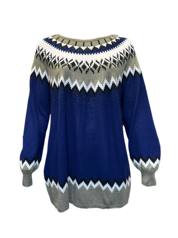 Marina Rinaldi Women's Blue Albume Knitted Sweater NWT