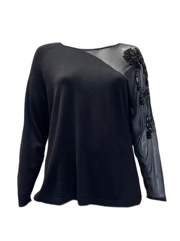 Marina Rinaldi Women's Black Annlidia Knitted Sweater NWT
