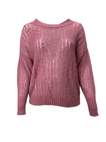 Marina Rinaldi Women's Pink Apparire Knitted Pullover Sweater NWT