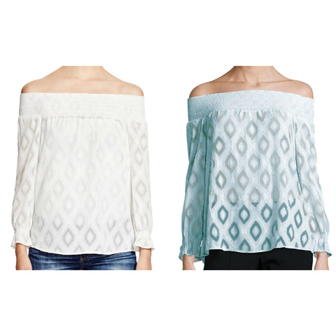 REBECCA MINKOFF Women's Geo Print Atmosphere Top $178 NWT