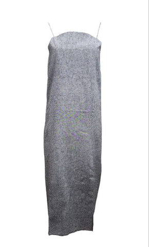 HoodLamb Women's Black Spaghetti Strap Hemp Dress with Split 420 NWT