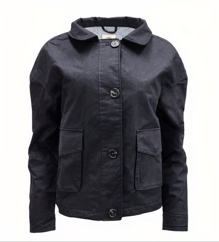 HoodLamb Women's Black Oversized Short Natural Hemp Jacket 420 NWT