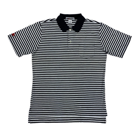 BOAST Men's Dark Navy Striped Pocket Polo Shirt $95 NEW