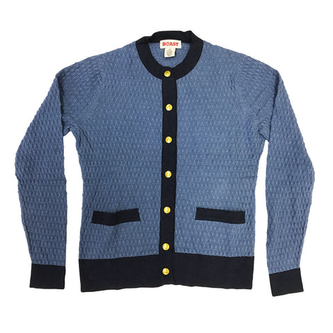 BOAST Women's Carolina Blue Crewneck Cardigan Sweater $175 NEW