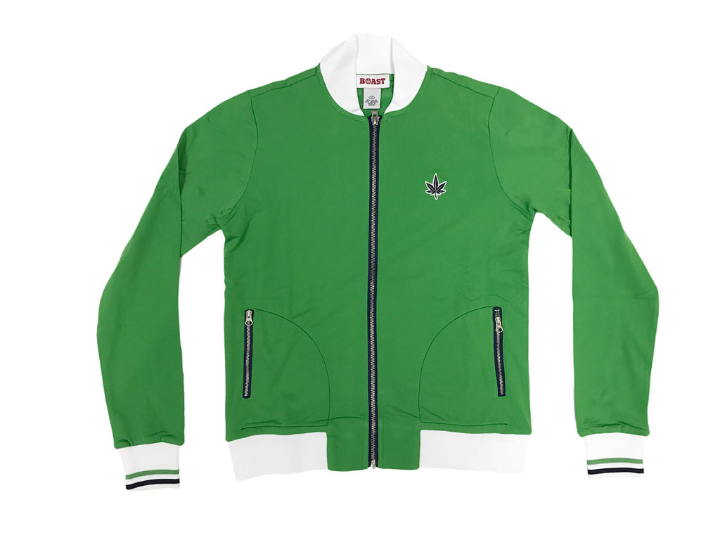 BOAST Women's Classic Green Court Zip-up Track Jacket $125 NEW