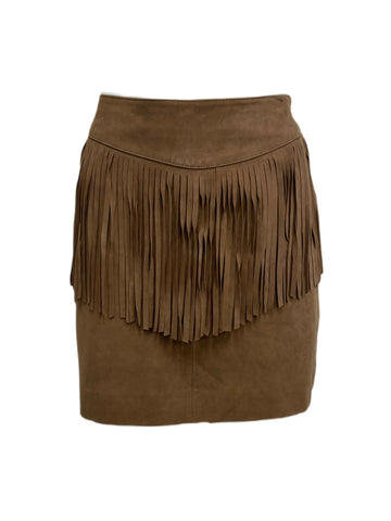 WALTER BAKER Women's Brown Fringe Riley Skirt #WB4235 NWT
