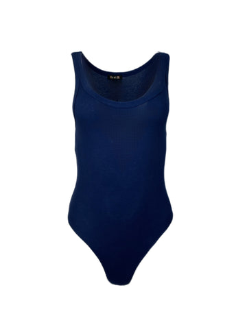 SUZIE KONDI Women's Navy Cotton Bodysuit #104 Sz X-Small $110 NWT