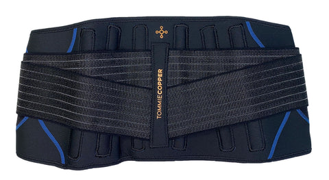 TOMMIE COPPER Black/Blue Adjustable Compression Back Brace 1821 NEW
