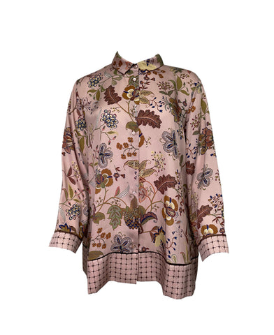 Marina Rinaldi Women's Pink Baghdad Button Closure Blouse NWT