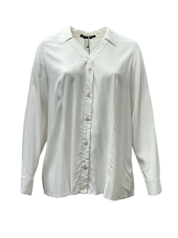 Marina Rinaldi Women's White Bandiera Button Down Shirt NWT