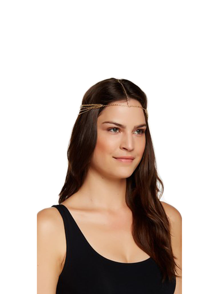 Bansri Women's Shaan 18K Gold Plated Draped Head Chain HC20151 One Size Gold