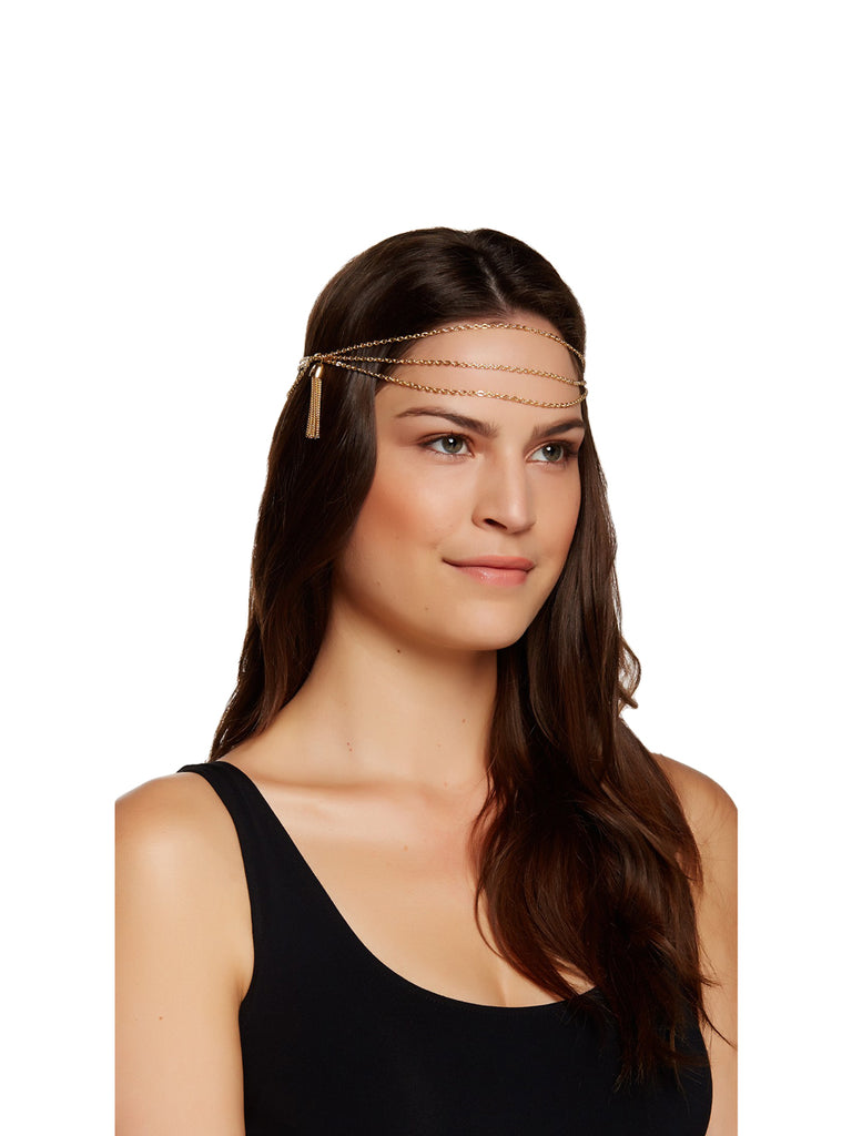BANSRI Serena 18K Gold Draped Head Chain HC2017 One Size $86 NEW