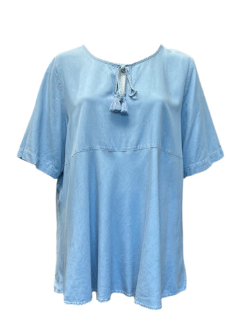 Marina Rinaldi Women's Blue Batik Lyocell Blouse NWT