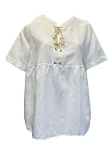 Marina Rinaldi Women's White Battito Lace Front Blouse Size 18W/27 NWT