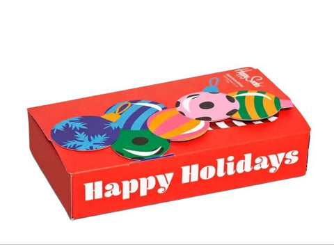 HAPPY SOCKS Unisex Bauble Crew Socks Gift Set 2 Pairs Size 8-12 NWB