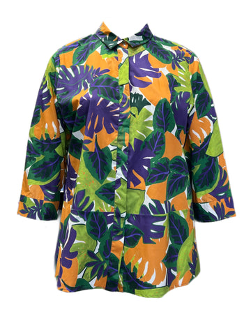 Marina Rinaldi Women's Multicolored Bautta Cotton Top NWT