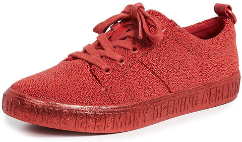 OPENING CEREMONY Women's Caviar Beaded Sneakers, Vixen Red, 5