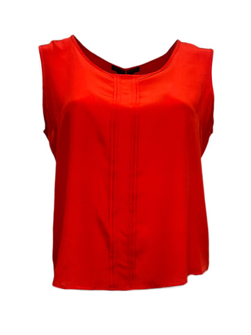 Marina Rinaldi Women's Red Begonia Sleeveless Silk Tank NWT