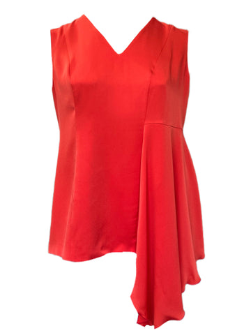 Marina Rinaldi Women's Red Bibita Sleeveless Blouse NWT