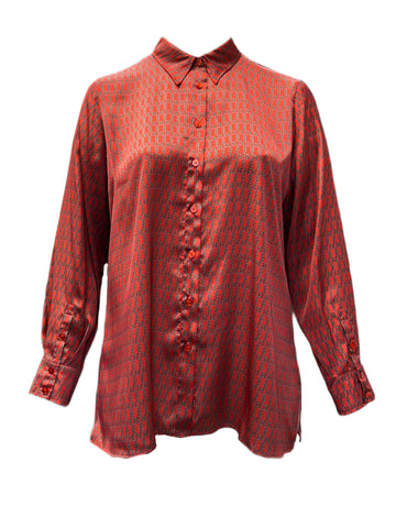 Marina Rinaldi Women's Red Bicocca Button Down Shirt NWT