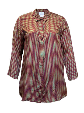 Marina Rinaldi Women's Brown Bilia Button Down Shirt NWT