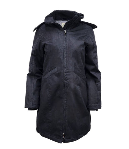 HoodLamb Women's Black Fitted Water Resistant Hemp Parka 420 NWT