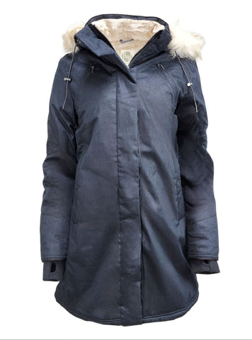 HoodLamb Women's Black Nordic 5/5 Warm Natural Hemp Parka 420 NWT