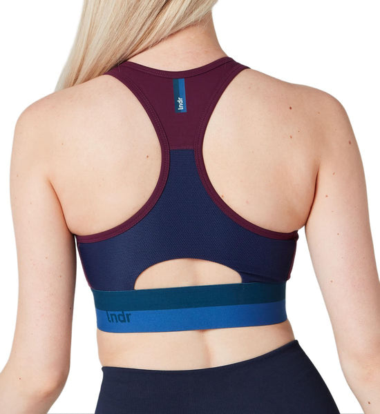 LNDR Women's Blackberry Spar Sports High Neck Bra #AV916 NWT